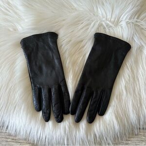 J.Crew Black Leather Gloves L